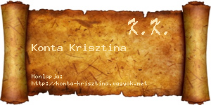 Konta Krisztina névjegykártya
